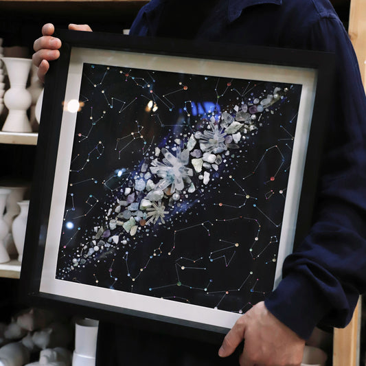 白色银河｜玻璃相框｜银河星球画水晶能量画客厅背景男朋友礼物