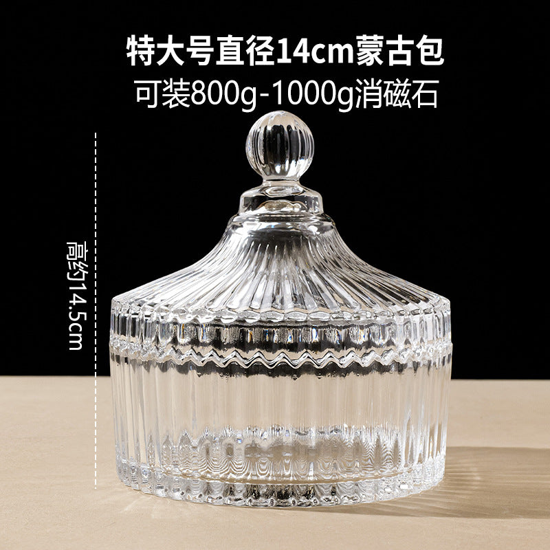 水晶消磁碗御守盐净化玻璃碗白水晶消磁碎石扩香石容器首饰收纳盒