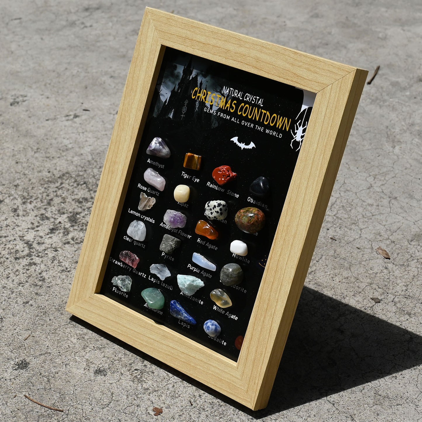 Cross-border European and American natural rough stone specimens photo frame ornament natural crystal minerals colorful stone picture frame table