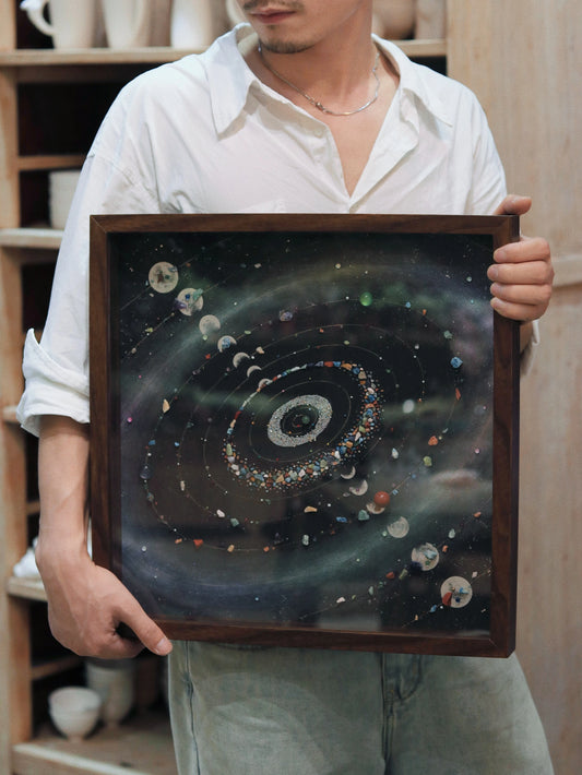 宇宙太空diy手工材料包装饰画｜带有机玻璃罩防尘乔迁烂漫礼物
