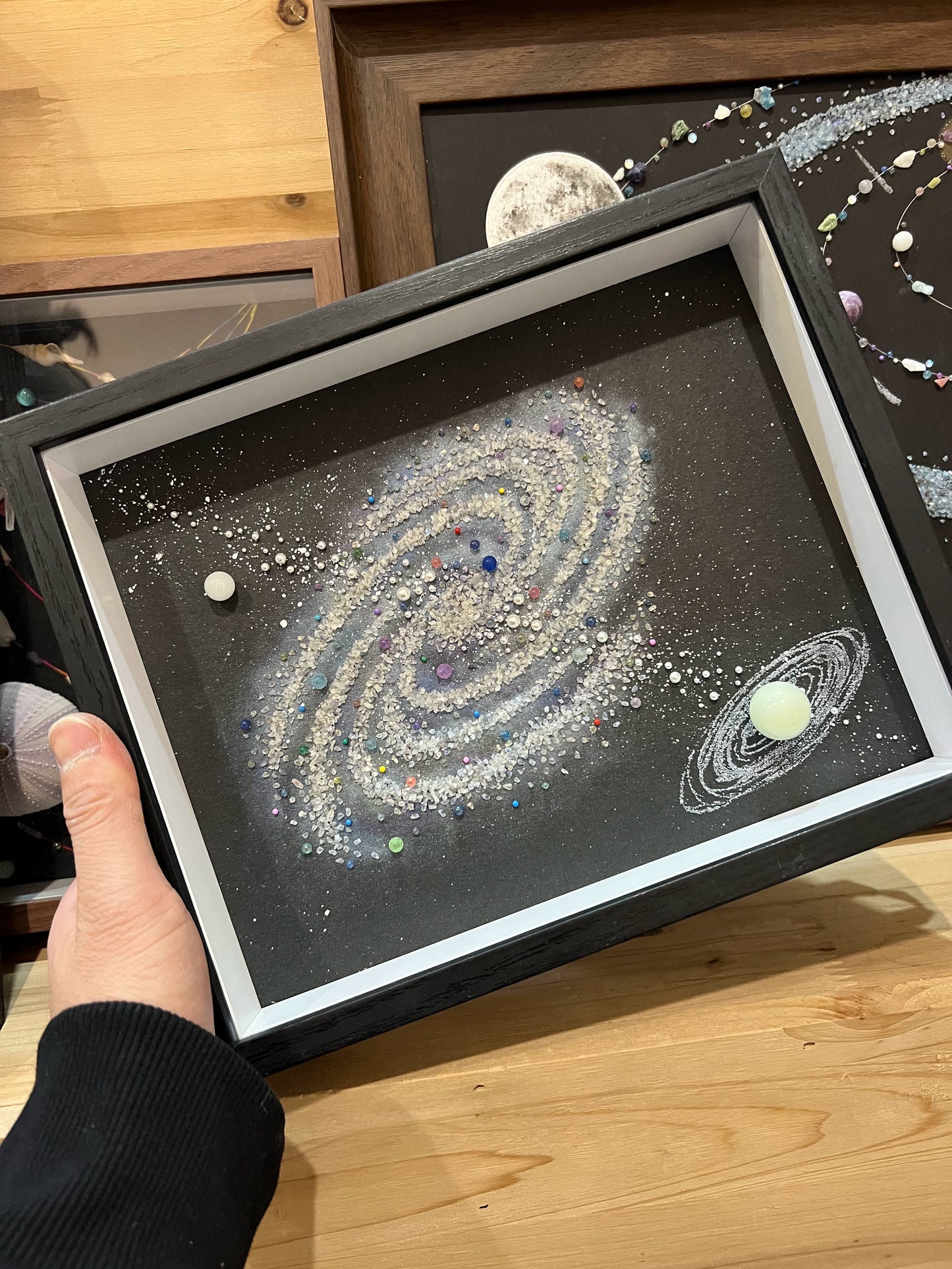 夜光款漩涡宇宙.晚上会发光的装饰画.亲子diy.含钢化玻璃防尘罩