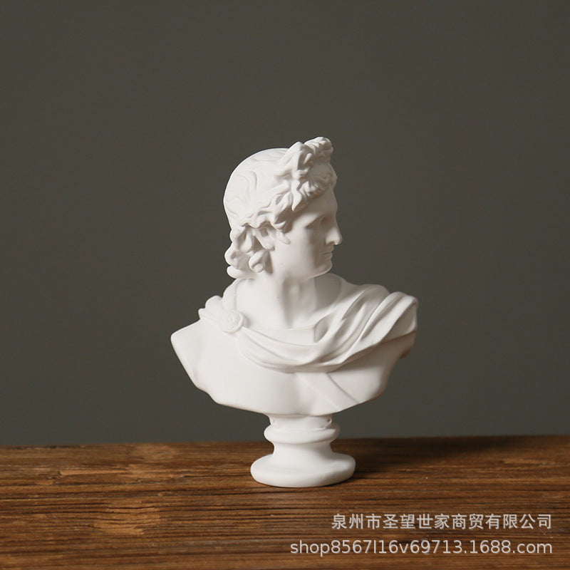 仿石膏色头像阿波罗树脂雕像雕塑欧式迷你摆件北欧式美术素描摆设