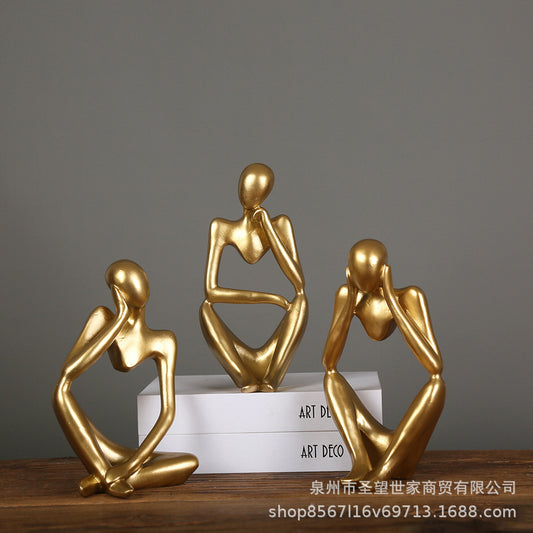 北欧风格人物面具咖啡厅摆件创意艺术装饰抽象人物雕塑摆设样板房