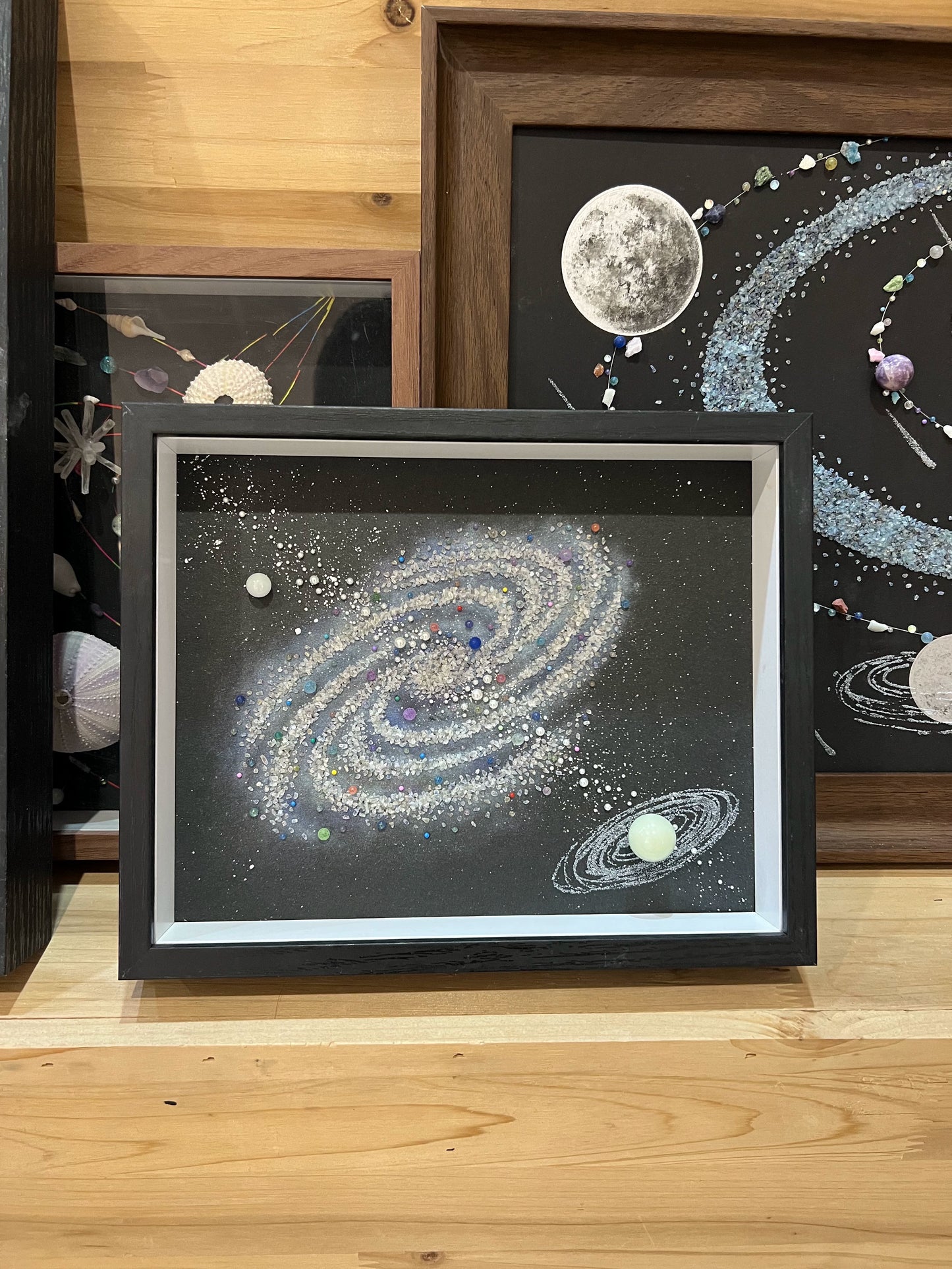 夜光款漩涡宇宙.晚上会发光的装饰画.亲子diy.含钢化玻璃防尘罩