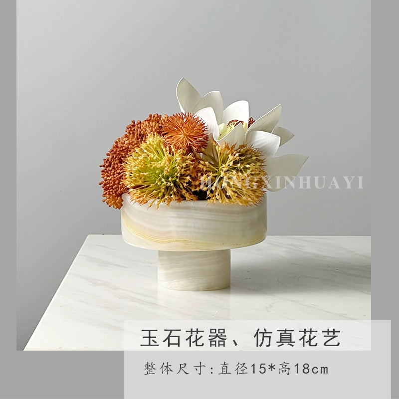 永生苔藓微景观新中式天然玉石盆景售楼处桌面装饰品创意绿植摆件