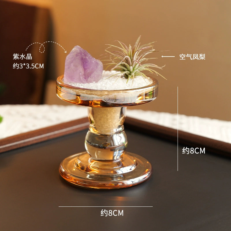 天然水晶原石矿石扩香石微景观空气凤梨风化木橄榄石碎石绿植摆件