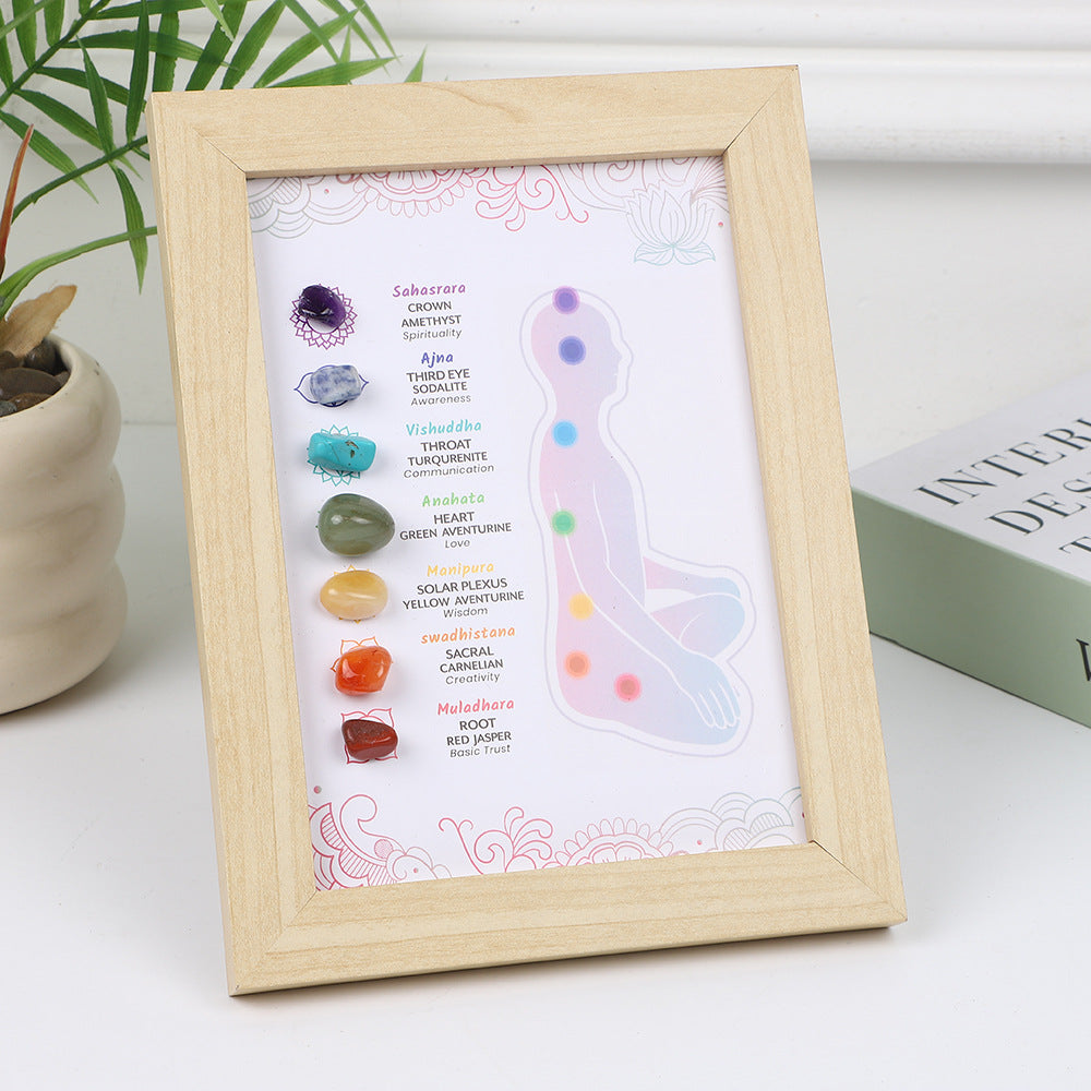 Cross-border European and American natural rough stone specimens photo frame ornament natural crystal minerals colorful stone picture frame table