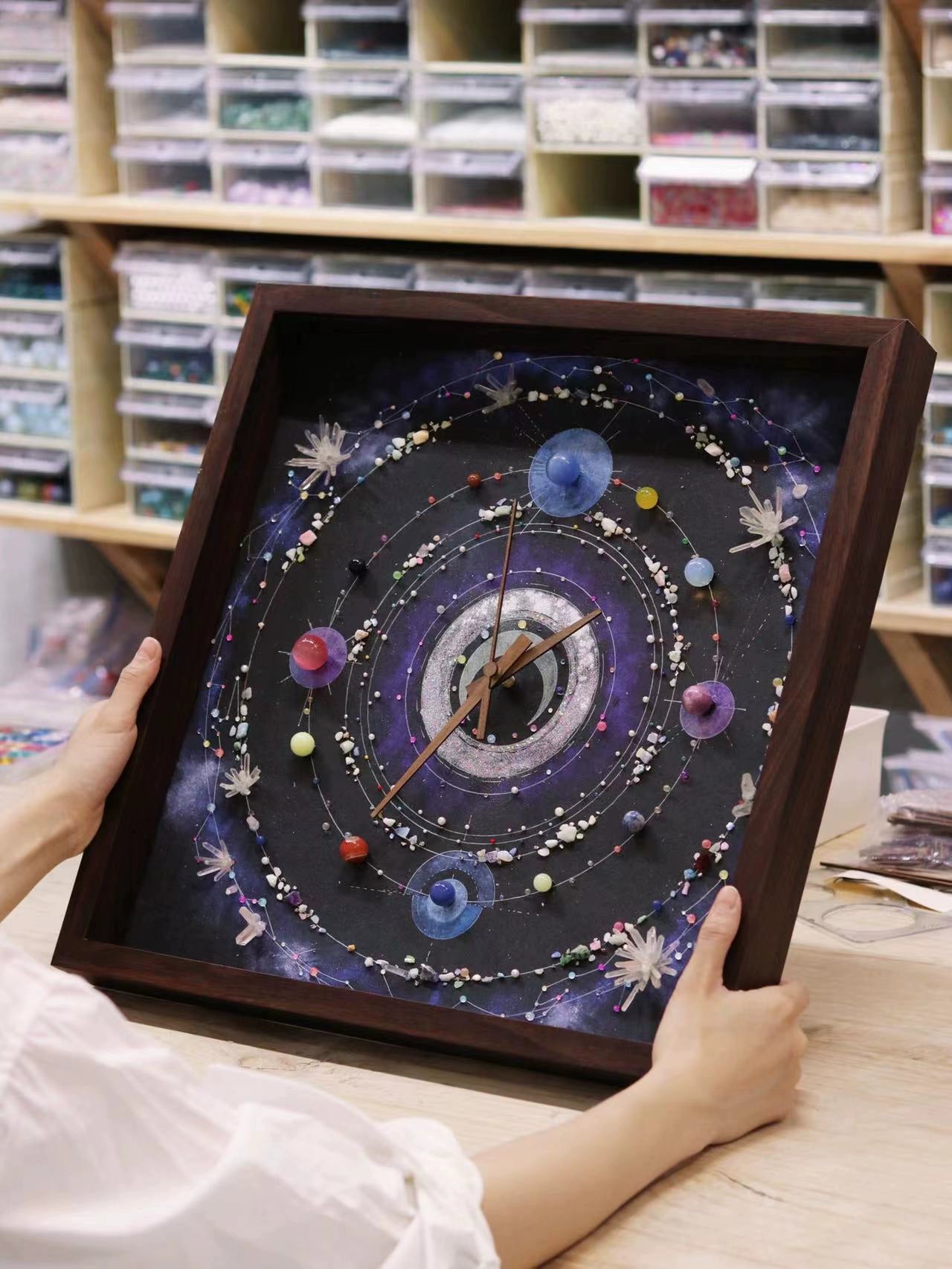 夜光款时间宇宙男朋友闺蜜礼物推荐亲子手工diy宇宙太阳系装饰画