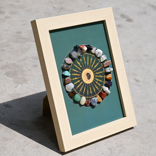 Cross-border European and American natural rough stone specimens photo frame ornament natural crystal minerals colorful stone picture frame table