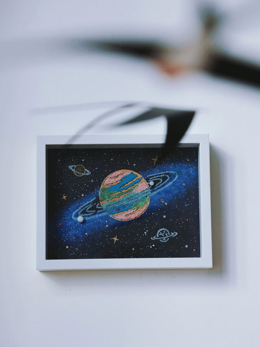 夜光小行星.宇宙星球画.生日礼物手工dly.桌面摆件漩涡宇宙立体画