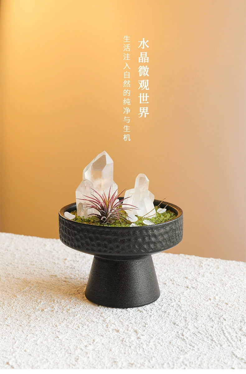 天然水晶原石矿石扩香石微景观空气凤梨风化木橄榄石碎石绿植摆件