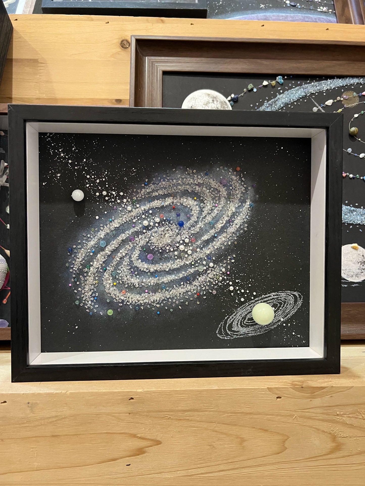 夜光款漩涡宇宙.晚上会发光的装饰画.亲子diy.含钢化玻璃防尘罩