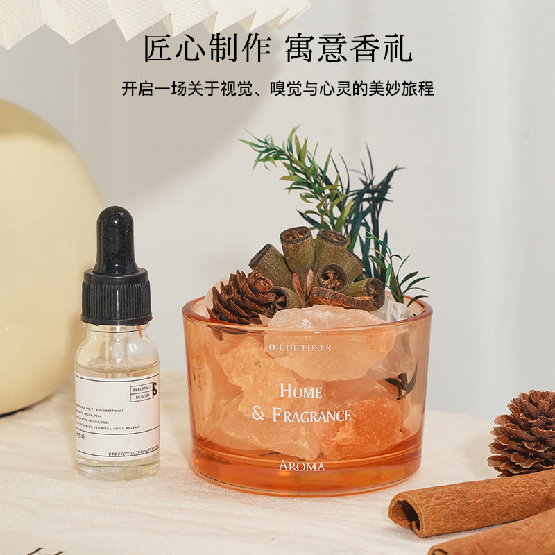 小众香薰晶石扩香石香薰摆件香薰精油家用卧室晶石摆件生日伴手礼