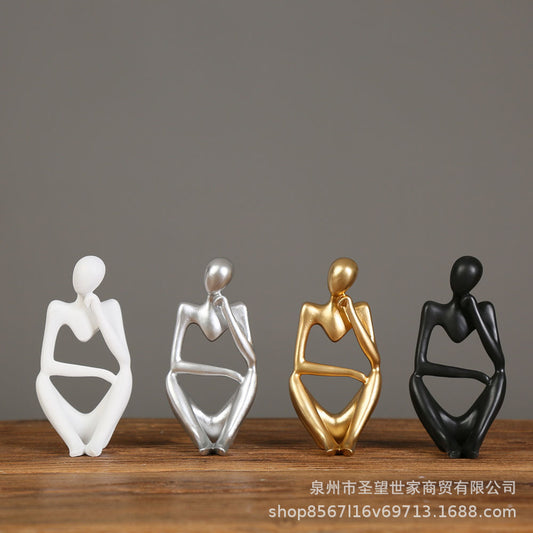 跨境迷你抽象人物创意个性装饰北欧客厅卧室书房轻奢摆件家居饰品