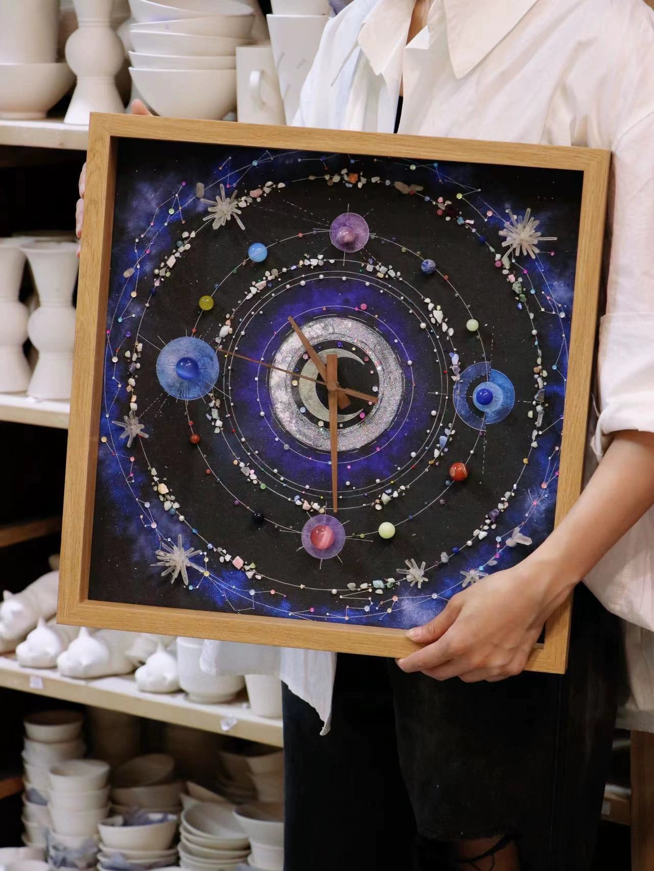夜光款时间宇宙男朋友闺蜜礼物推荐亲子手工diy宇宙太阳系装饰画