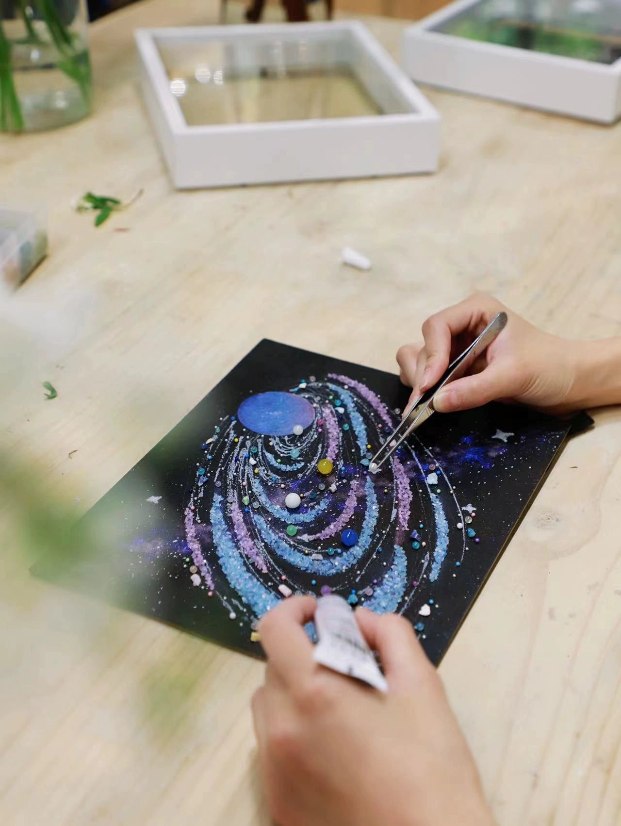 夜光款｜夜光海王星桌面摆件氛围装饰画宇宙星球diy生日礼物相框