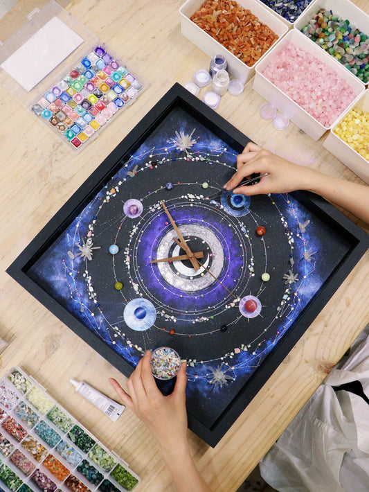 夜光款时间宇宙男朋友闺蜜礼物推荐亲子手工diy宇宙太阳系装饰画