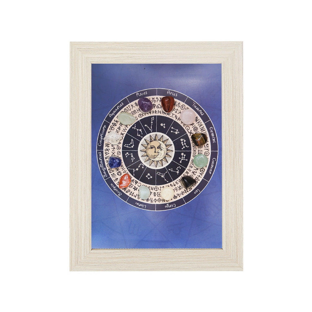 Cross-border European and American natural rough stone specimens photo frame ornament natural crystal minerals colorful stone picture frame table