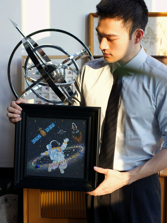 太空宇航员玻璃相框摆件家居装饰画创意礼物小众闺蜜礼物简约