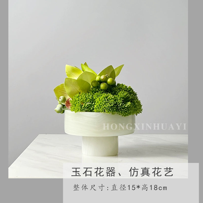 永生苔藓微景观新中式天然玉石盆景售楼处桌面装饰品创意绿植摆件