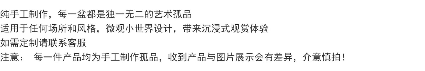 天然水晶原石陶盆摆件水晶diy仿真盆栽家居办公桌面车载摆件