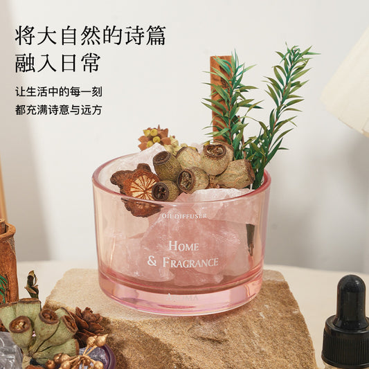 小众香薰晶石扩香石香薰摆件香薰精油家用卧室晶石摆件生日伴手礼