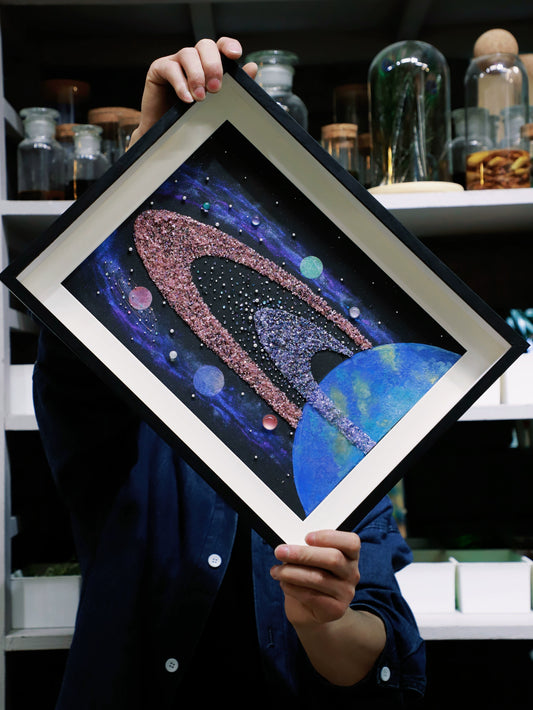 梵陶ft 宇宙标本DIY 相框装饰画 八大行星太阳系 家居挂画 星球画