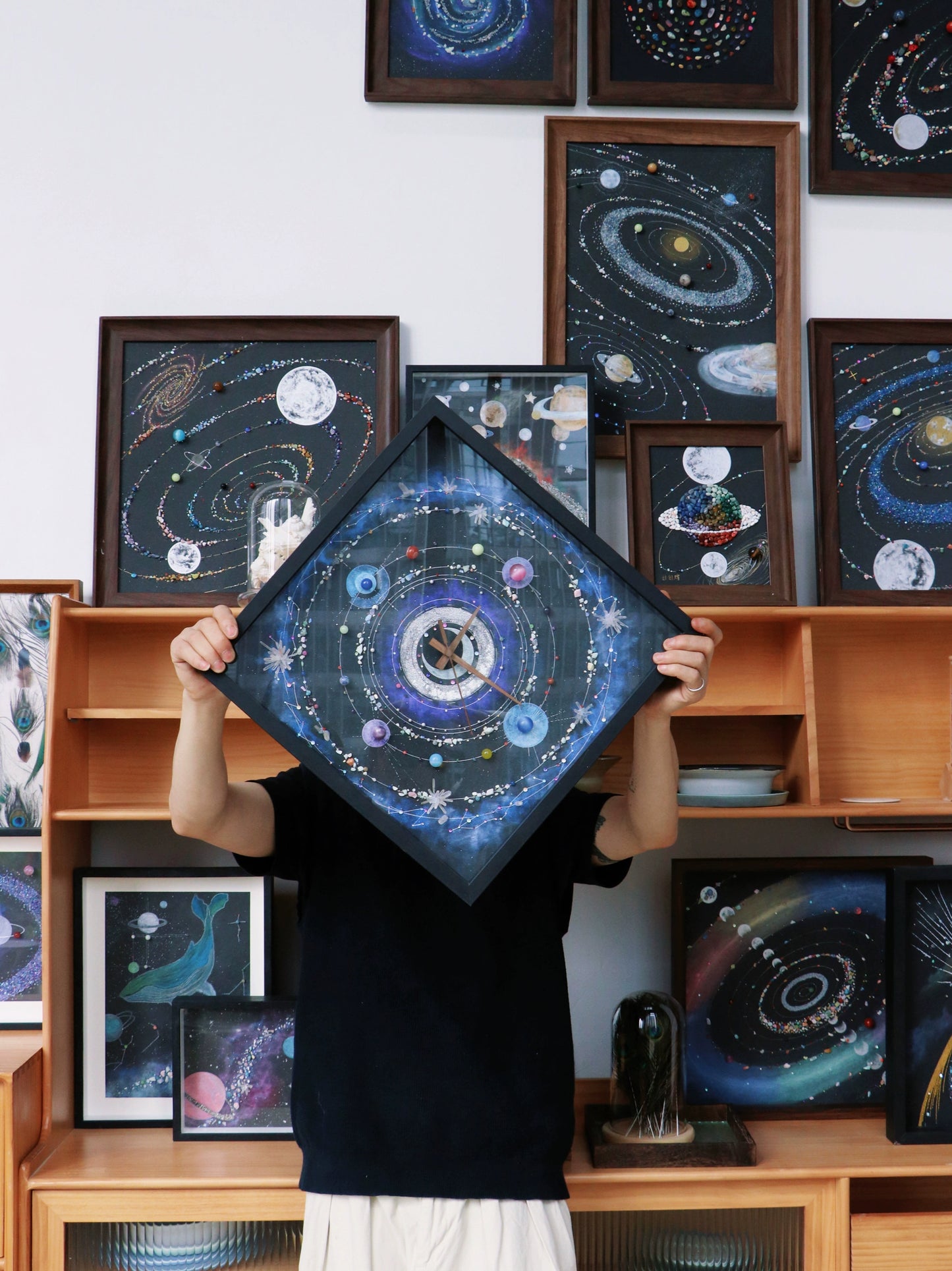 夜光款时间宇宙男朋友闺蜜礼物推荐亲子手工diy宇宙太阳系装饰画