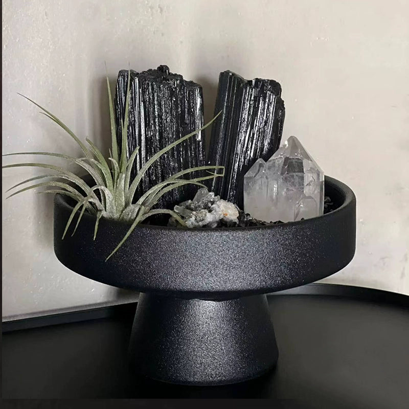 天然水晶原石原矿扩香石微景观摆件黑碧玺办公室家居装饰摆件