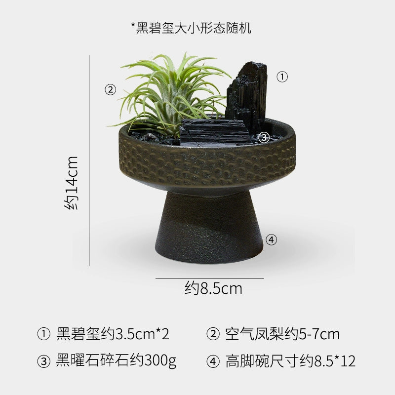 天然水晶原石黑曜石碧玺扩香石家用室内桌面装饰香氛空气凤梨摆件