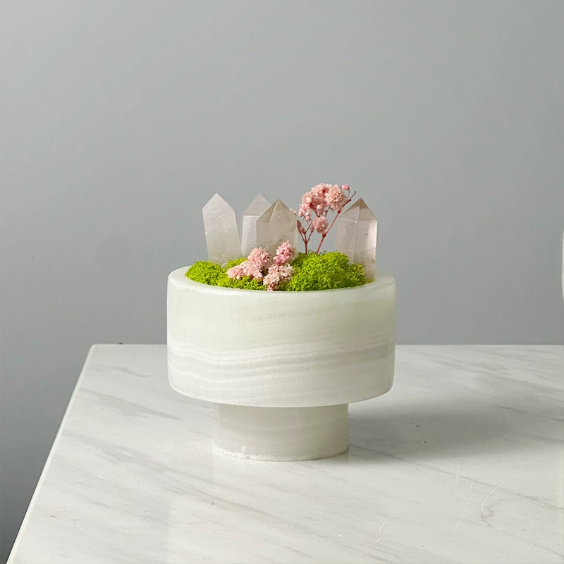 永生苔藓微景观新中式天然玉石盆景售楼处桌面装饰品创意绿植摆件