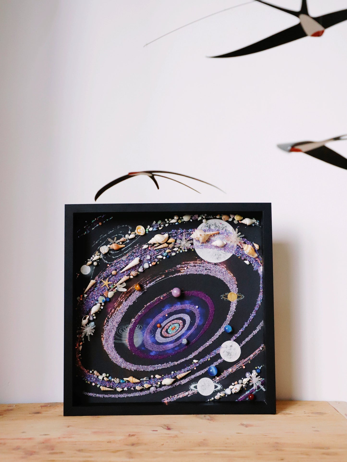 夜光紫色炫彩宇宙.礼物推荐.家居相框挂画.宇宙矿石画.星空.摆件