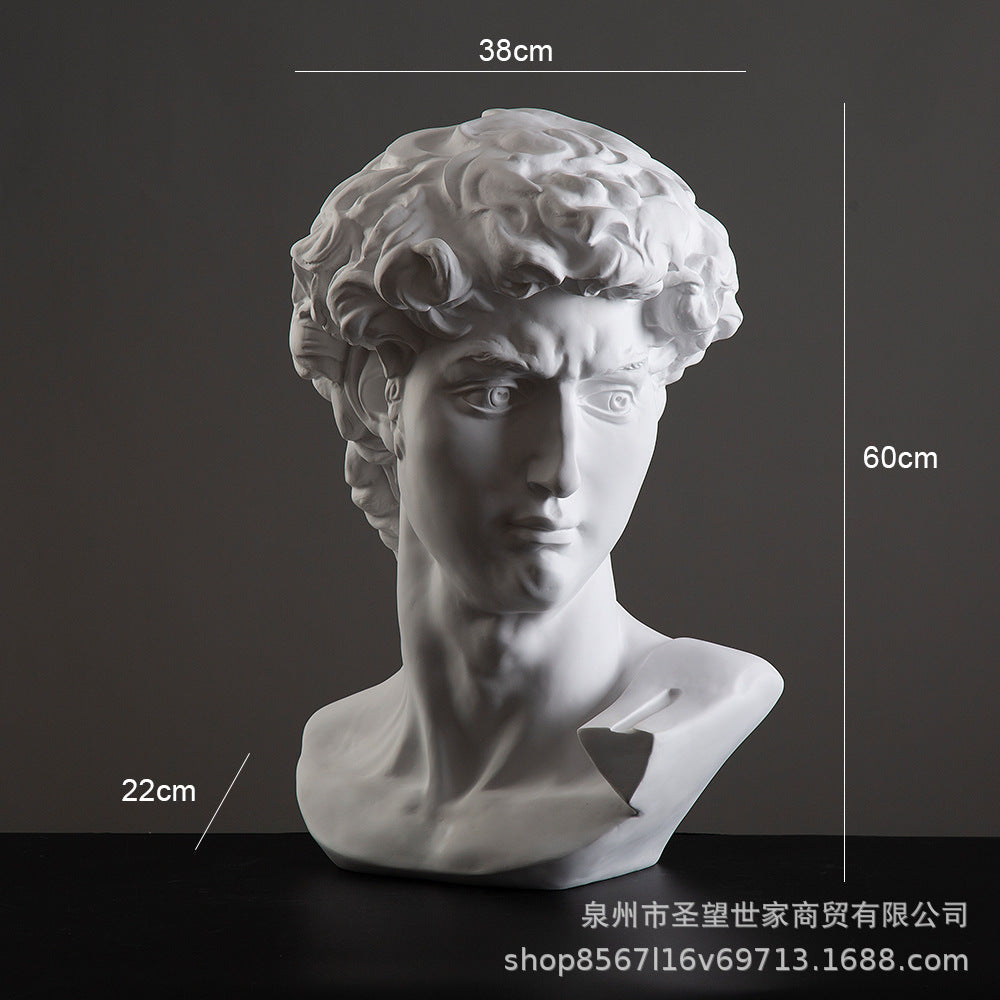 大号树脂大卫雕像欧式头像摆件美术素描教具用品艺术人像桌面摆饰