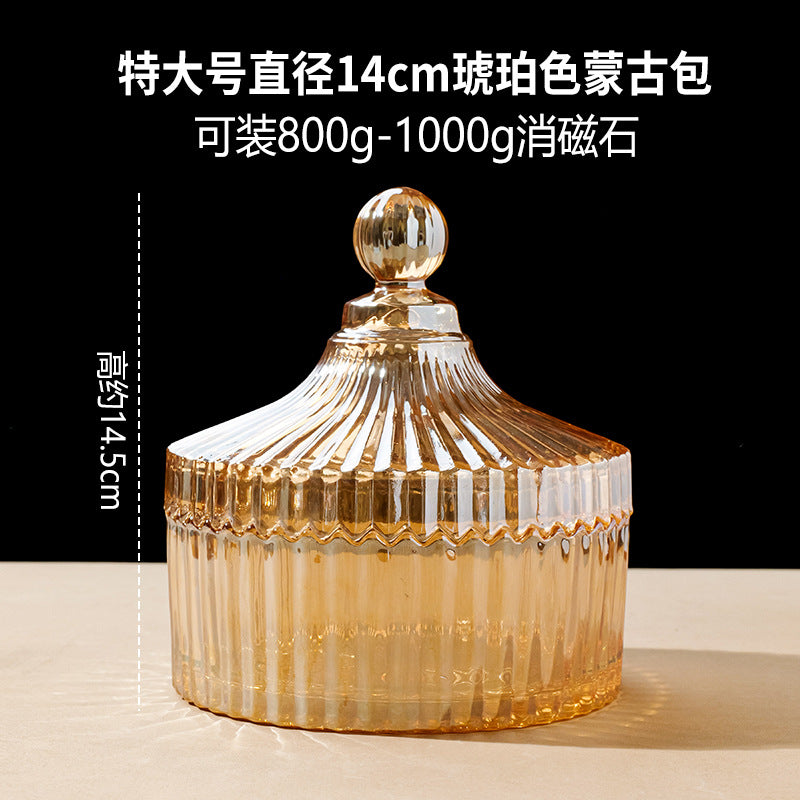 水晶消磁碗御守盐净化玻璃碗白水晶消磁碎石扩香石容器首饰收纳盒